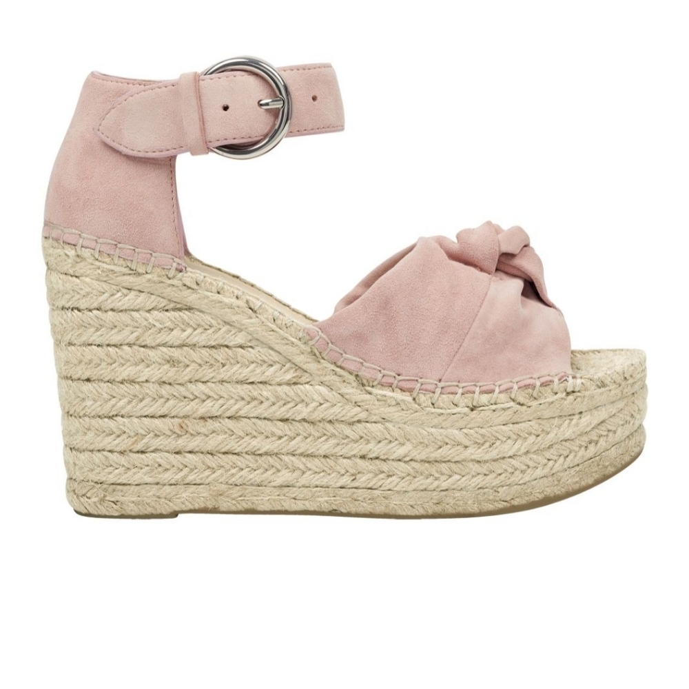 MARC FISHER SUEDE PLATFORM ESPADRILLE SANDALS